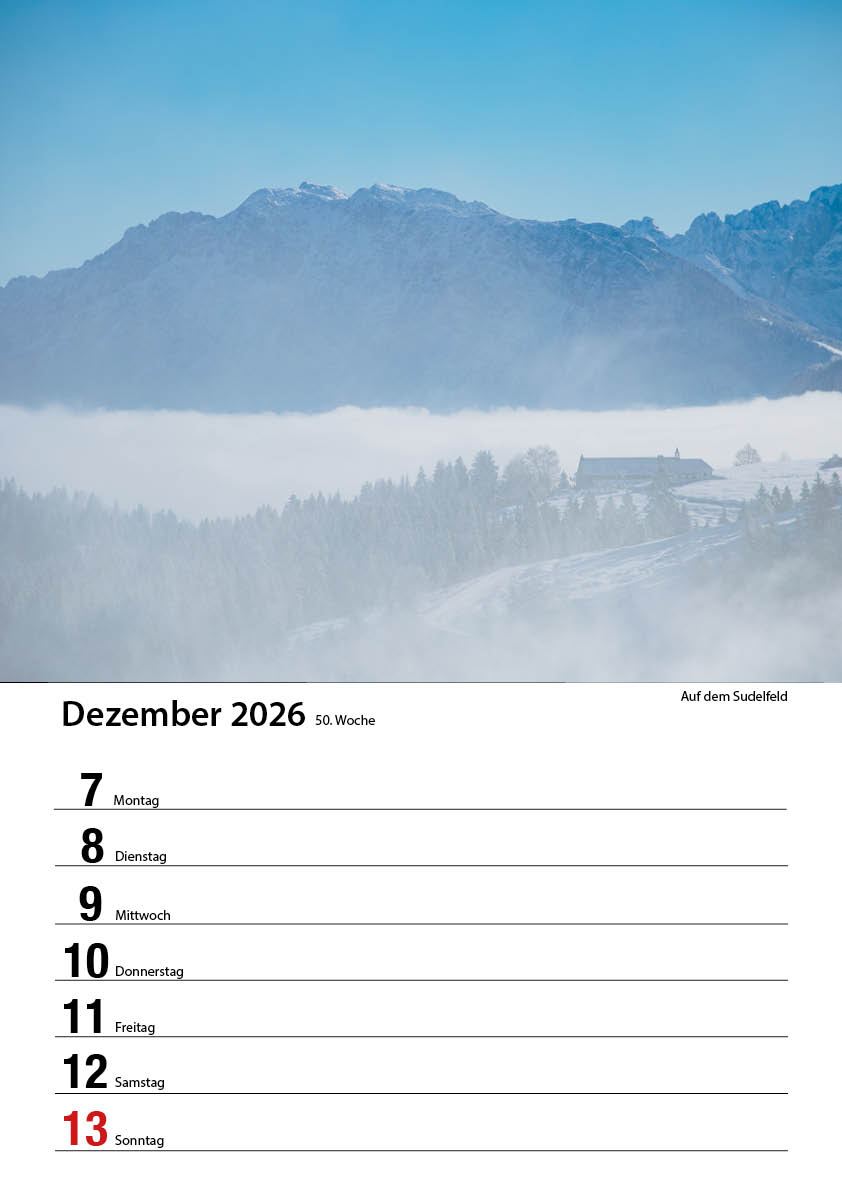 Bayrischzell Wochenkalender 2026 (Limited Edition) – Bild 52