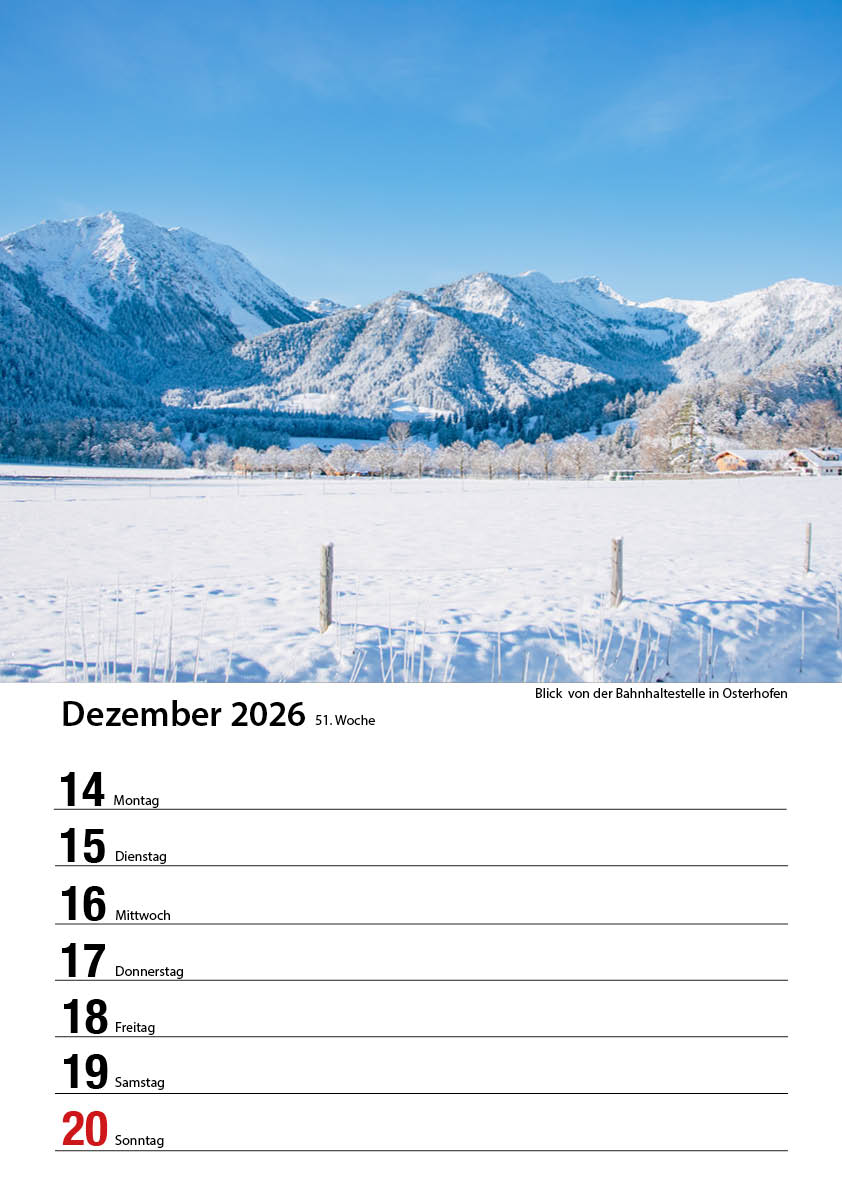 Bayrischzell Wochenkalender 2026 (Limited Edition) – Bild 53