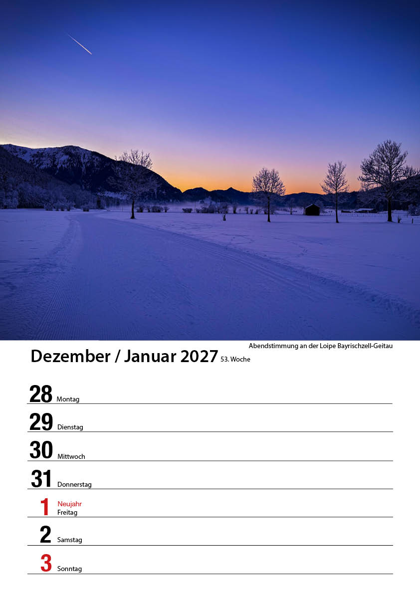 Bayrischzell Wochenkalender 2026 (Limited Edition) – Bild 55