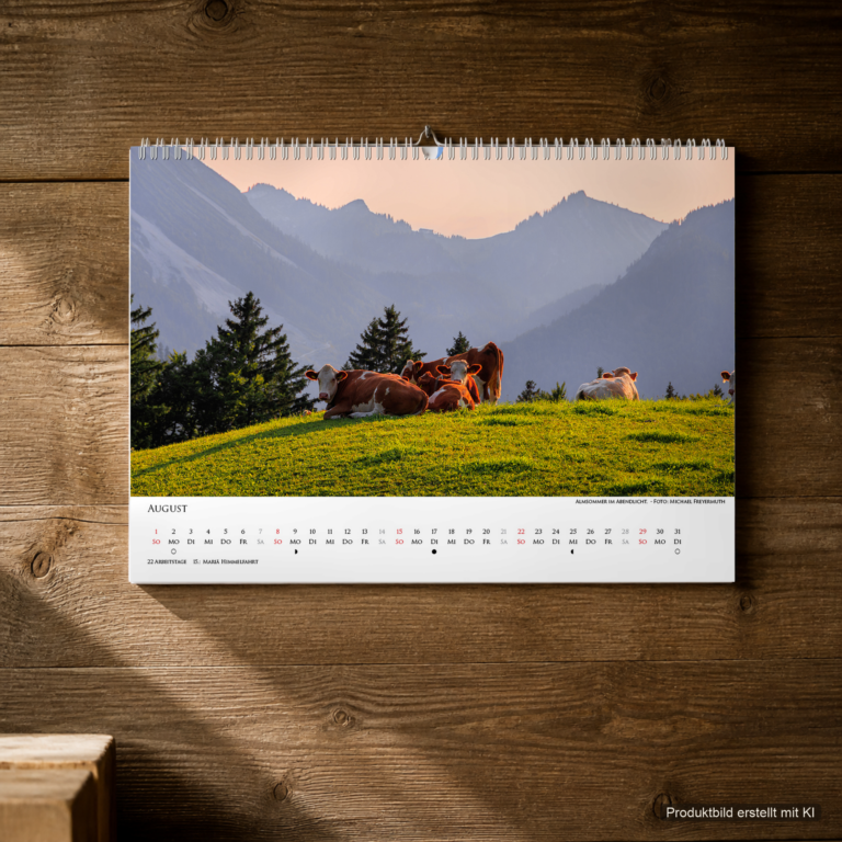 August, Motiv aus dem Bayrischzell Monatskalender 2027 Fotoedition