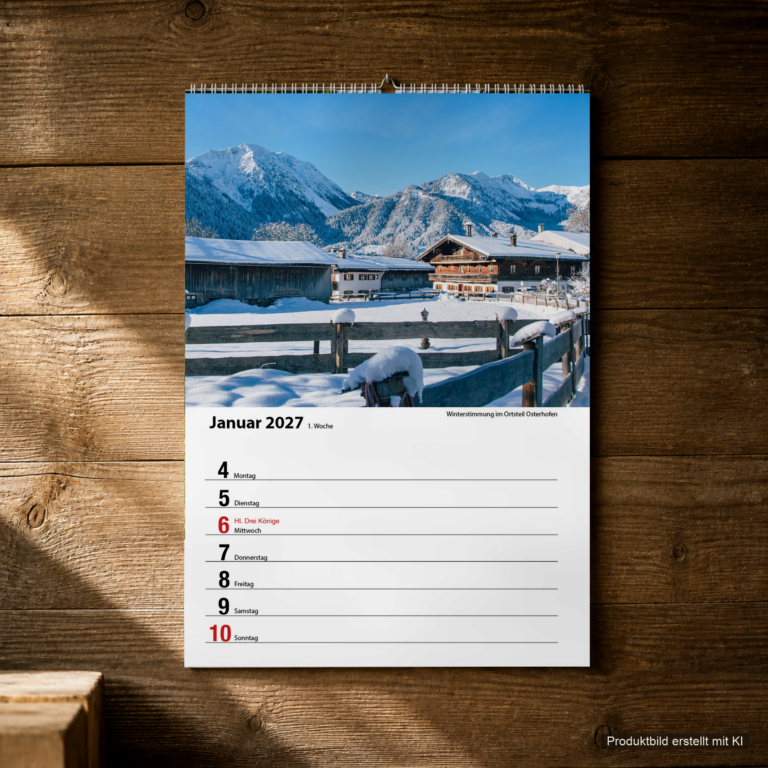 Woche 01, Motiv aus dem Bayrischzell Wochenkalender 2027 Fotoedition
