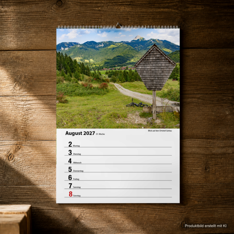 Woche 31, Motiv aus dem Bayrischzell Wochenkalender 2027 Fotoedition