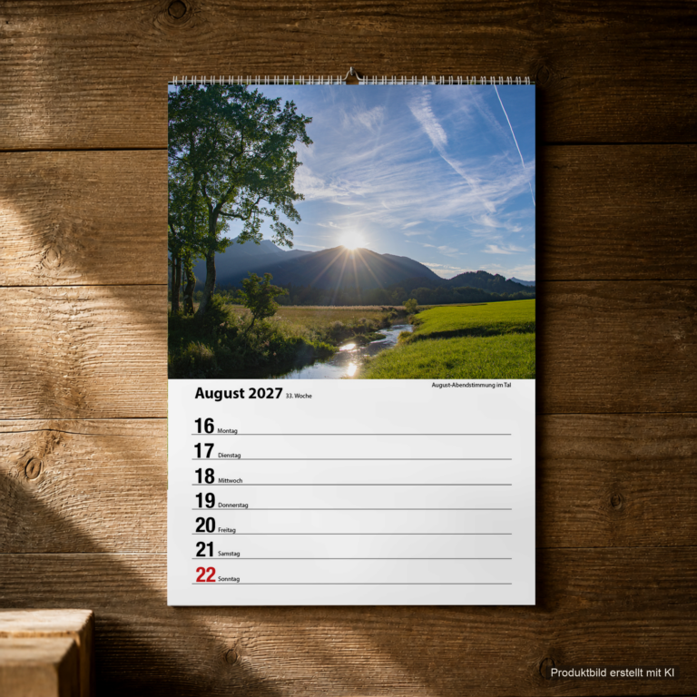 Woche 33, Motiv aus dem Bayrischzell Wochenkalender 2027 Fotoedition