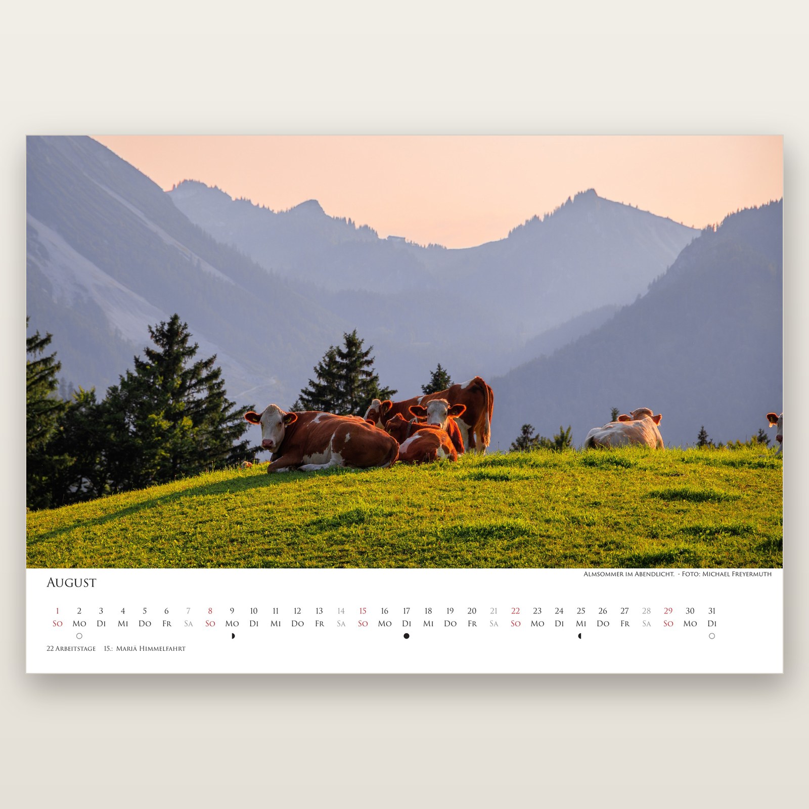August aus dem Bayrischzell Monatskalender 2027