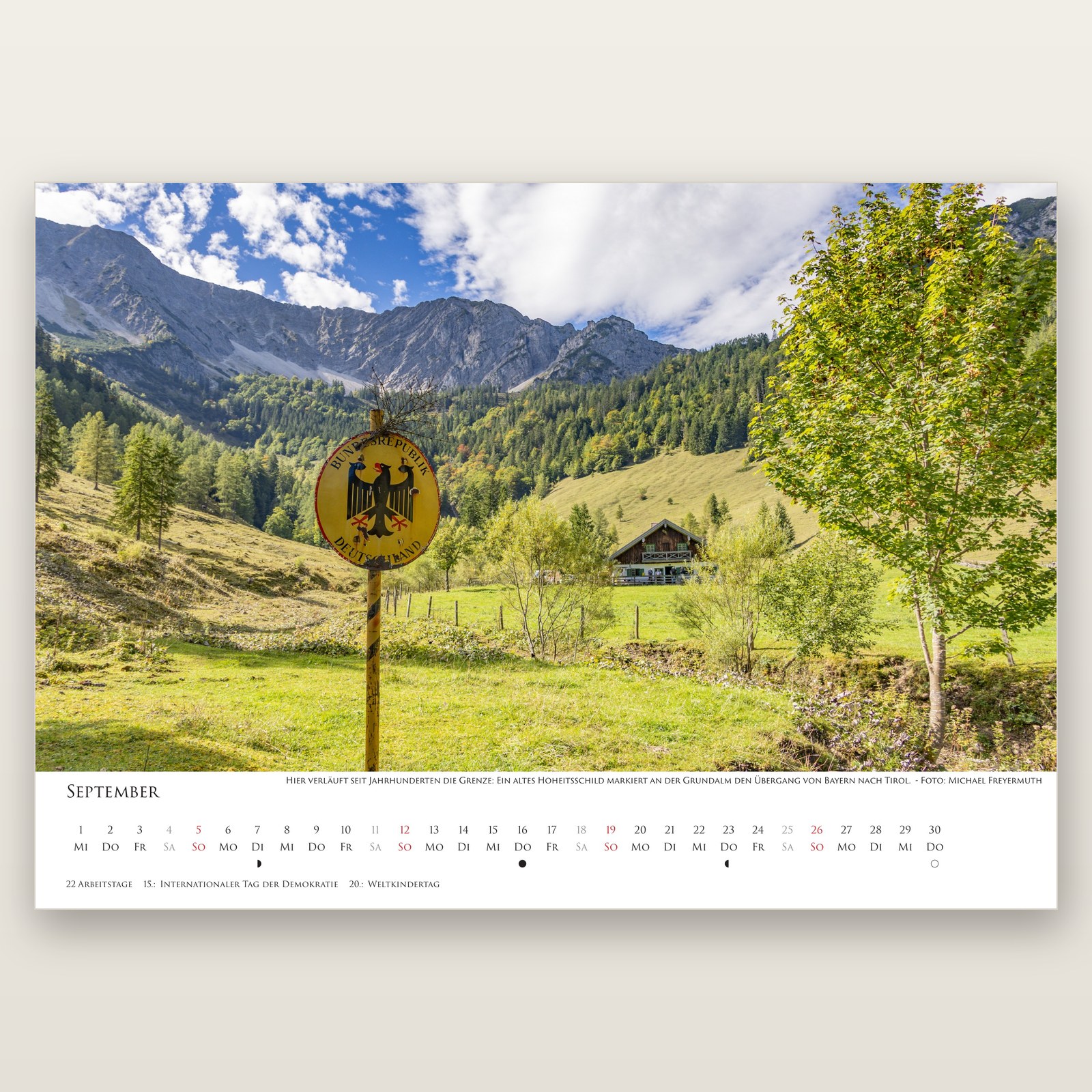 September aus dem Bayrischzell Monatskalender 2027