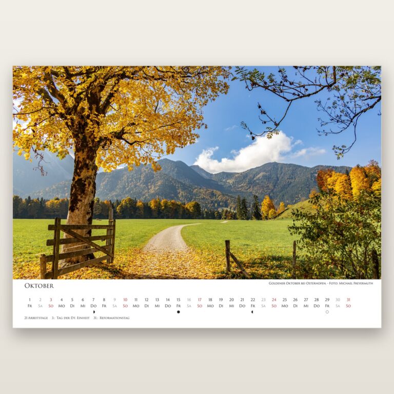 Oktober, Motiv aus dem Bayrischzell Monatskalender 2027 Fotoedition