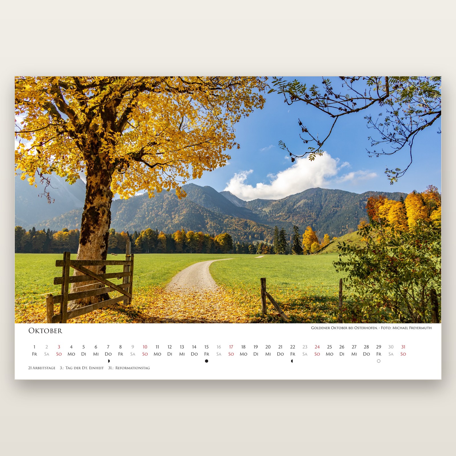 Oktober aus dem Bayrischzell Monatskalender 2027