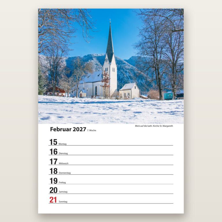 Woche 07, Motiv aus dem Bayrischzell Wochenkalender 2027 Fotoedition