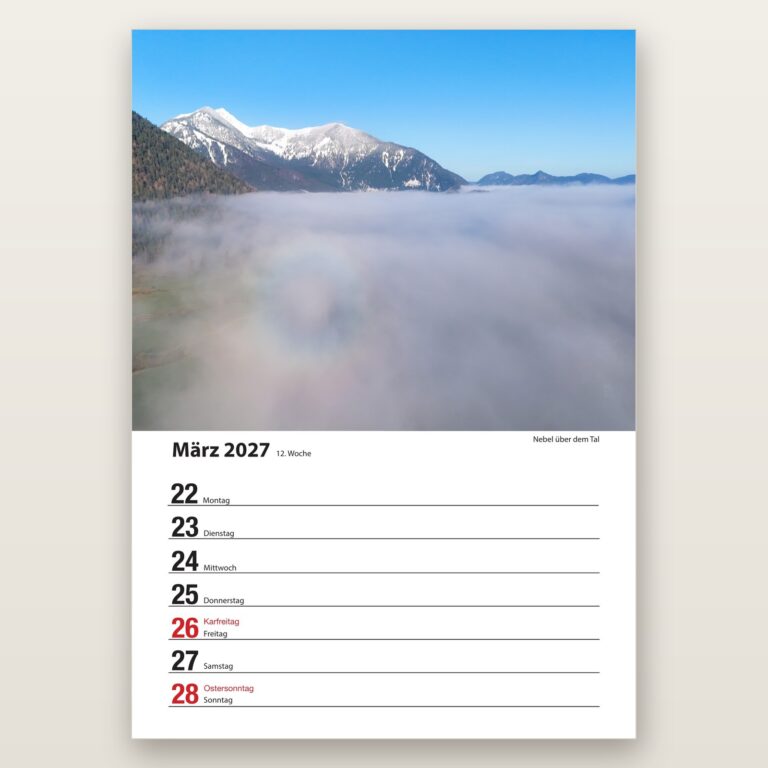 Woche 12, Motiv aus dem Bayrischzell Wochenkalender 2027 Fotoedition