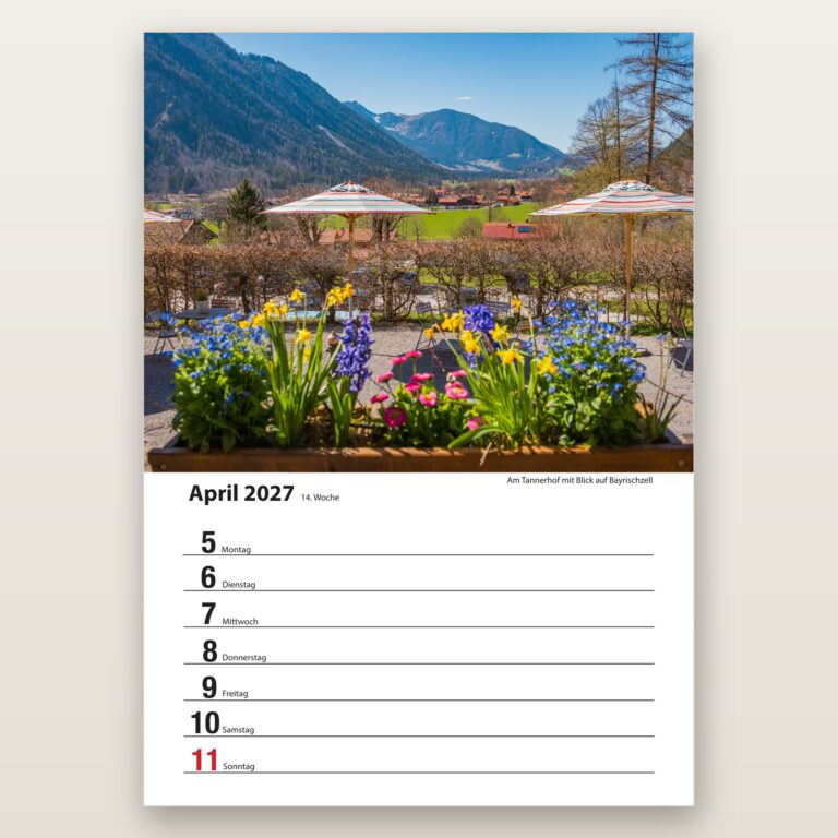 Woche 14, Motiv aus dem Bayrischzell Wochenkalender 2027 Fotoedition