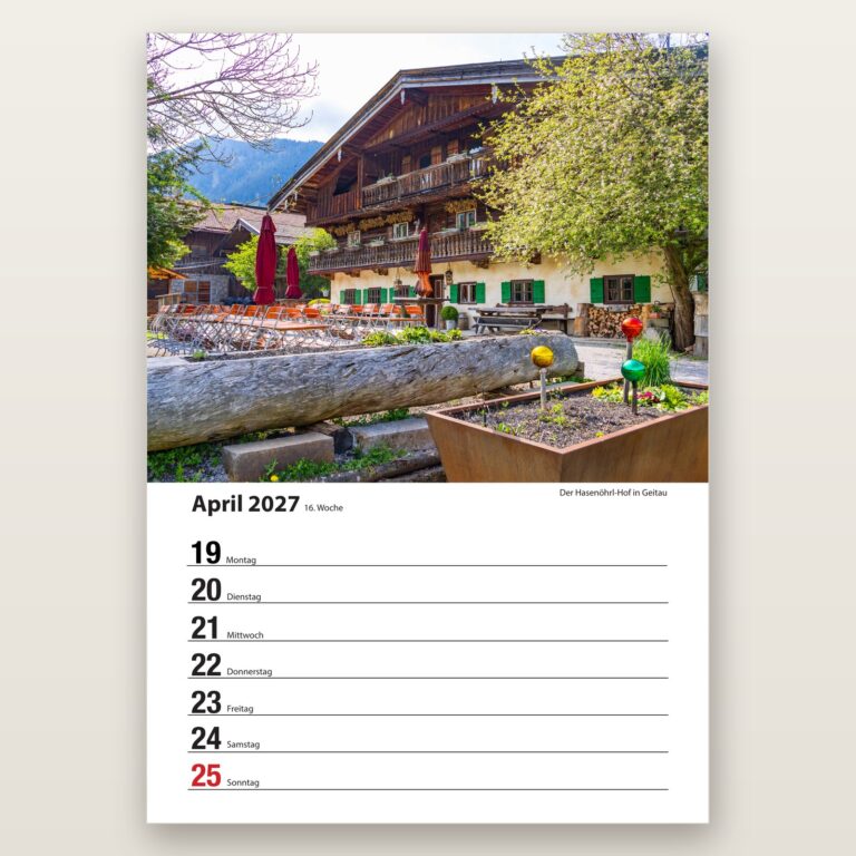 Woche 16, Motiv aus dem Bayrischzell Wochenkalender 2027 Fotoedition