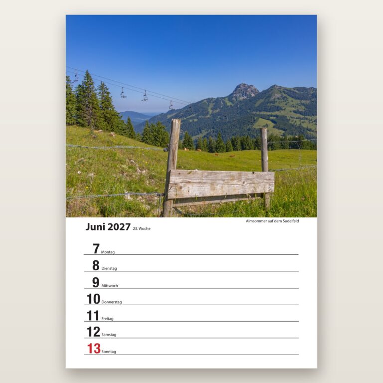 Woche 23, Motiv aus dem Bayrischzell Wochenkalender 2027 Fotoedition
