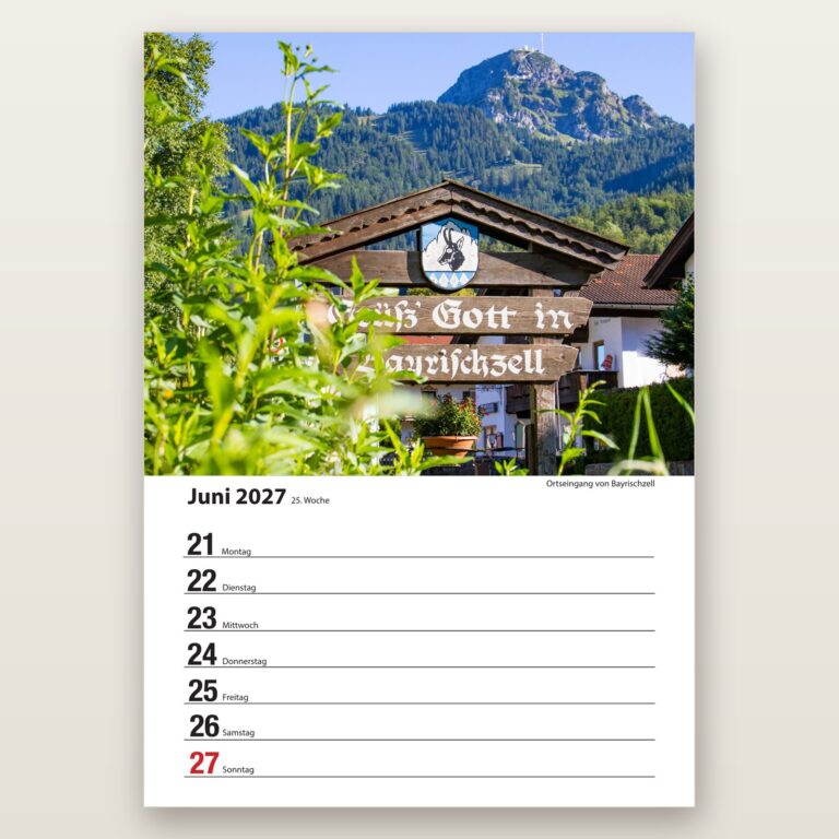 Woche 25, Motiv aus dem Bayrischzell Wochenkalender 2027 Fotoedition