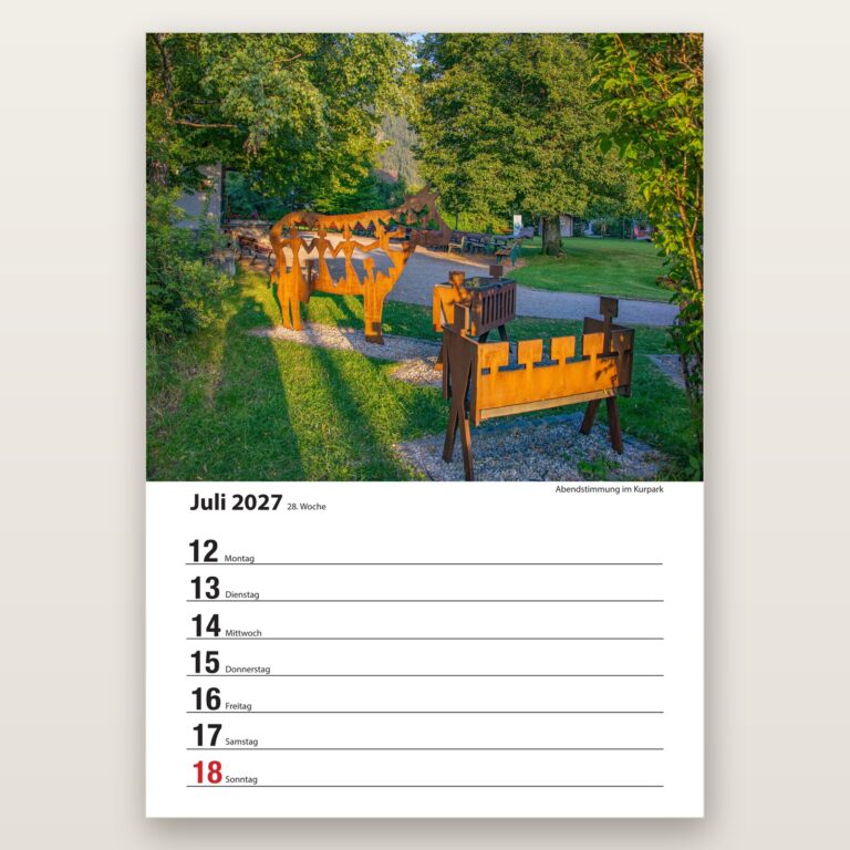 Woche 28, Motiv aus dem Bayrischzell Wochenkalender 2027 Fotoedition