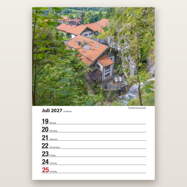 Woche 29, Motiv aus dem Bayrischzell Wochenkalender 2027 Fotoedition