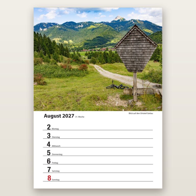 Woche 31, Motiv aus dem Bayrischzell Wochenkalender 2027 Fotoedition