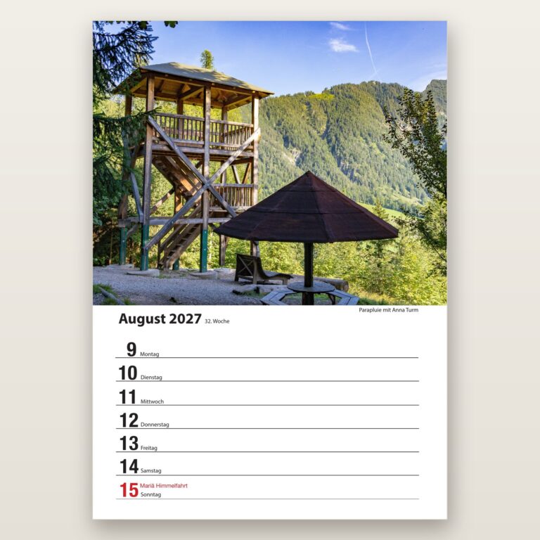 Woche 32, Motiv aus dem Bayrischzell Wochenkalender 2027 Fotoedition