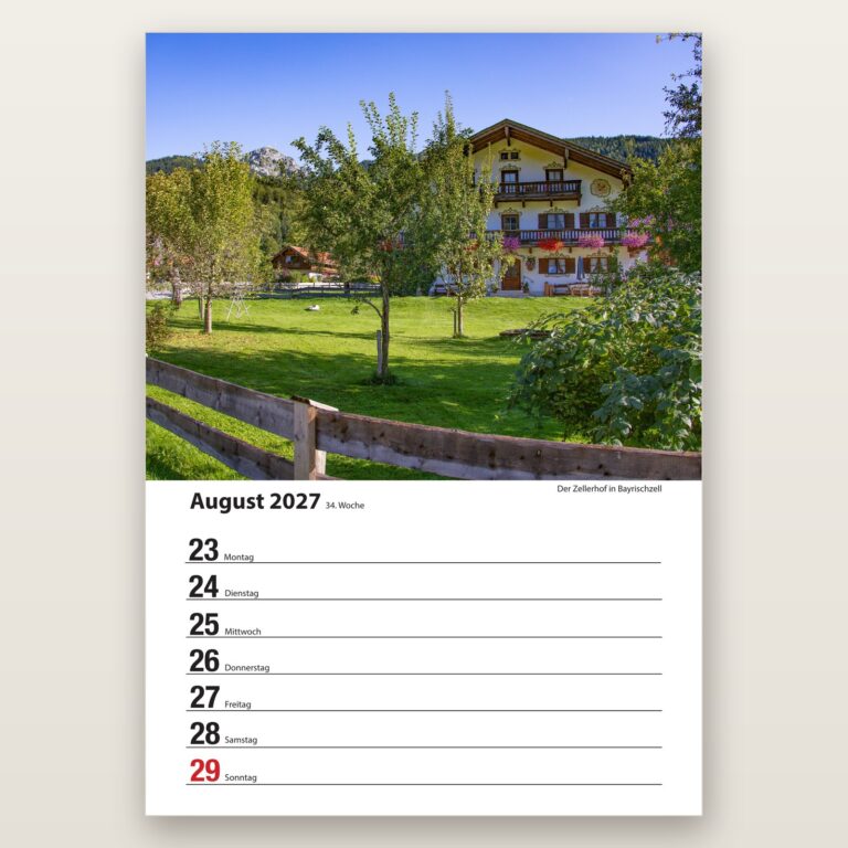 Woche 34, Motiv aus dem Bayrischzell Wochenkalender 2027 Fotoedition