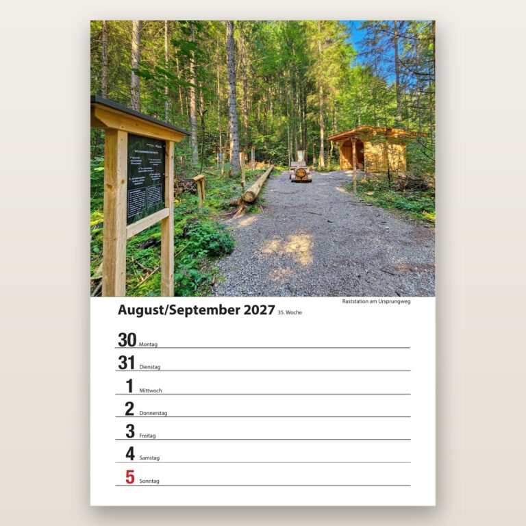 Woche 35, Motiv aus dem Bayrischzell Wochenkalender 2027 Fotoedition