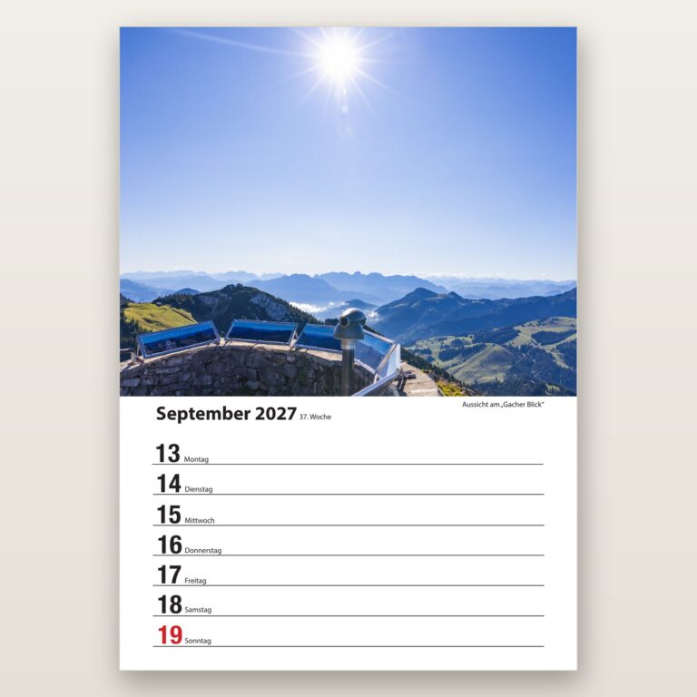 Woche 37, Motiv aus dem Bayrischzell Wochenkalender 2027 Fotoedition