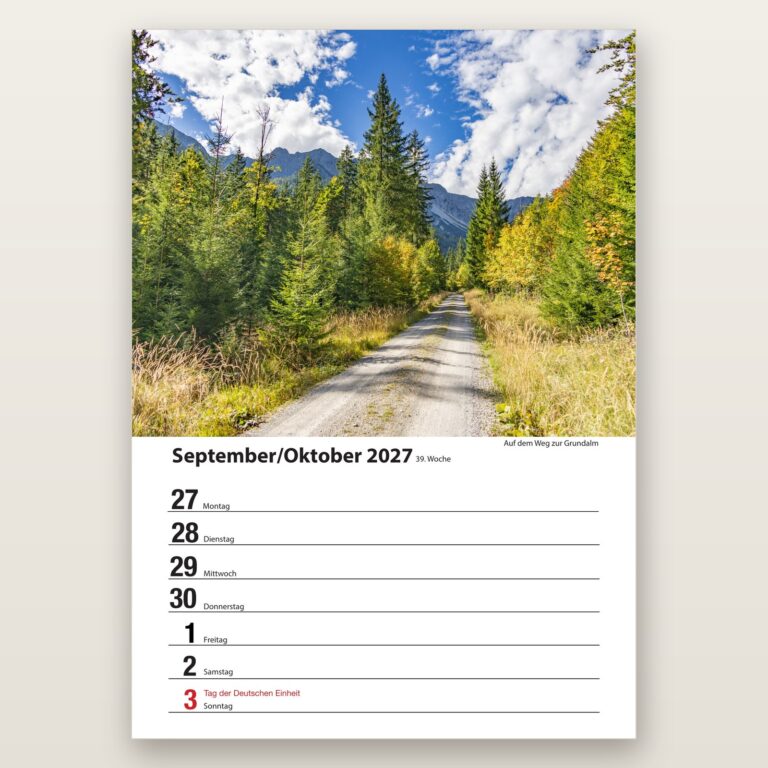 Woche 39, Motiv aus dem Bayrischzell Wochenkalender 2027 Fotoedition
