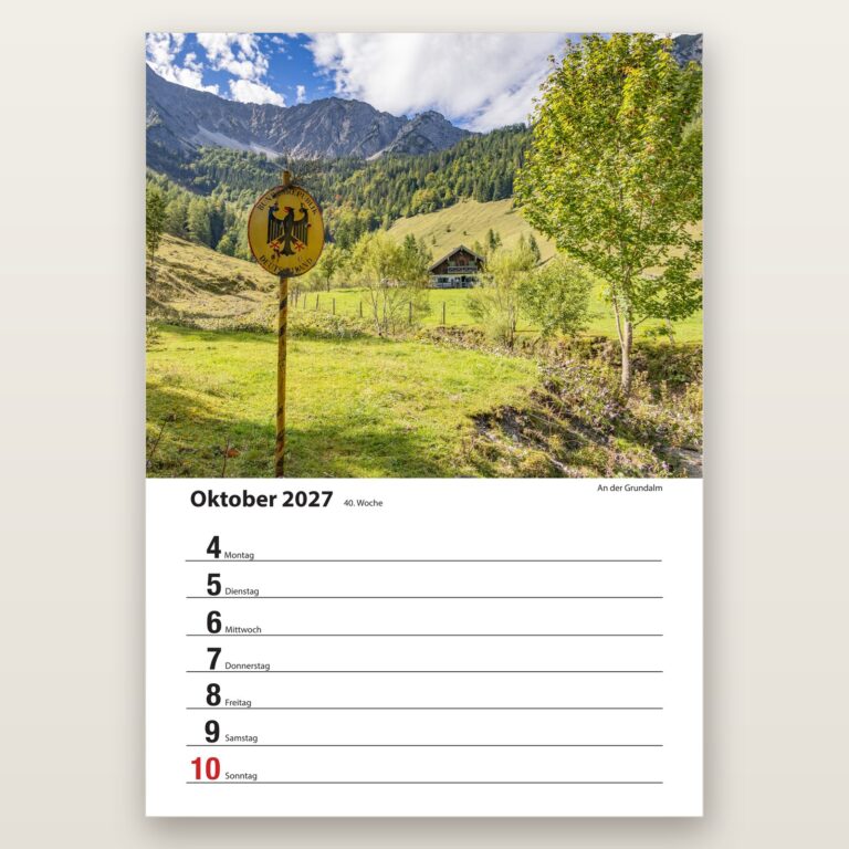 Woche 40, Motiv aus dem Bayrischzell Wochenkalender 2027 Fotoedition