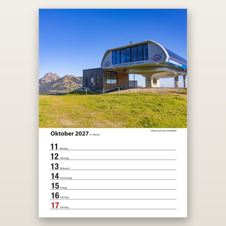 Woche 41, Motiv aus dem Bayrischzell Wochenkalender 2027 Fotoedition