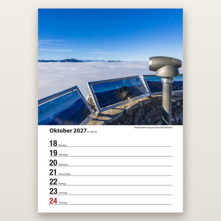 Woche 42, Motiv aus dem Bayrischzell Wochenkalender 2027 Fotoedition