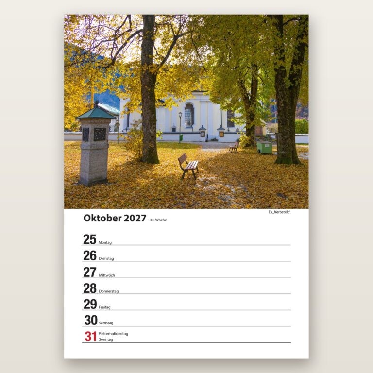 Woche 43, Motiv aus dem Bayrischzell Wochenkalender 2027 Fotoedition