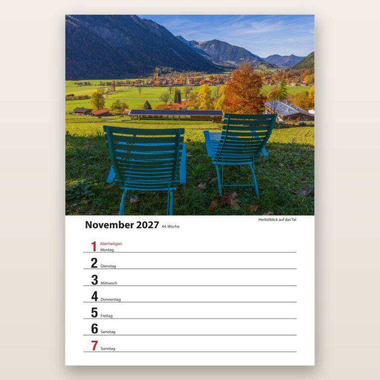 Woche 44, Motiv aus dem Bayrischzell Wochenkalender 2027 Fotoedition