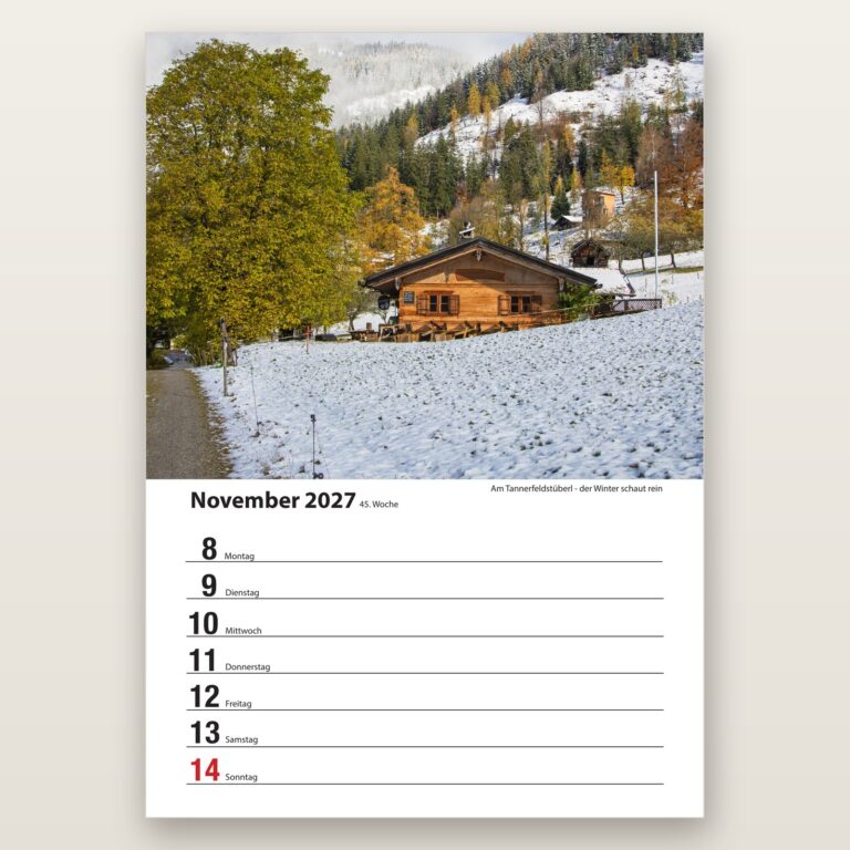 Woche 45, Motiv aus dem Bayrischzell Wochenkalender 2027 Fotoedition