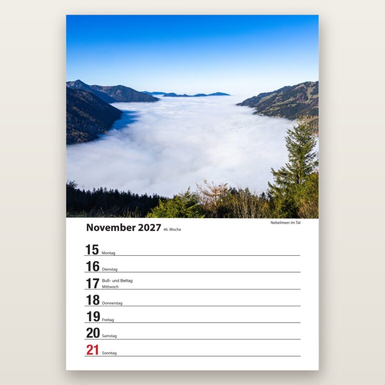 Woche 46, Motiv aus dem Bayrischzell Wochenkalender 2027 Fotoedition