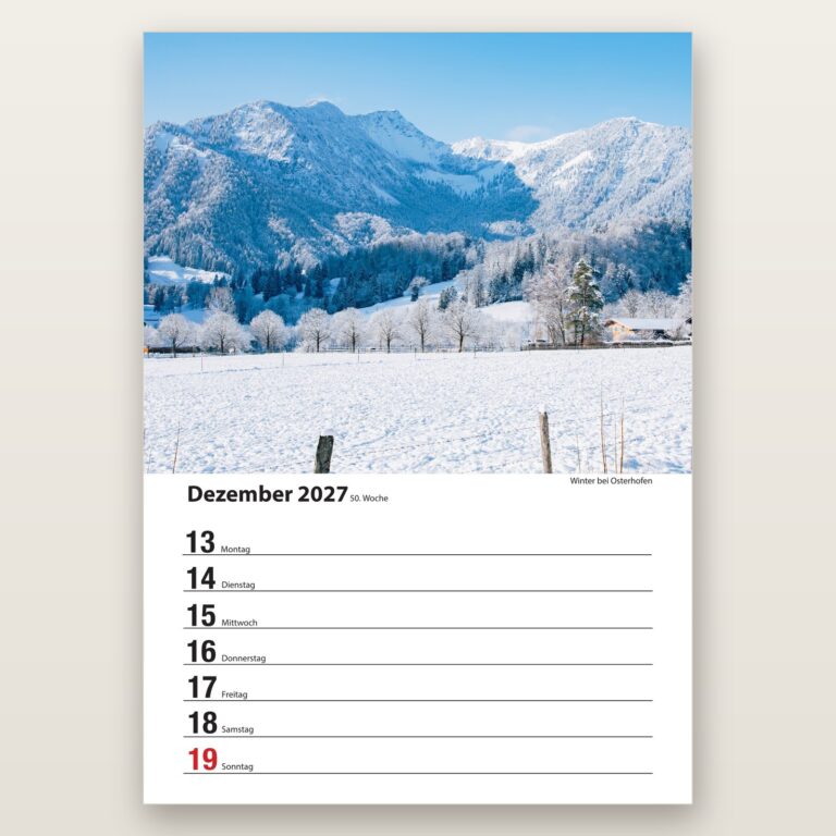 Woche 50, Motiv aus dem Bayrischzell Wochenkalender 2027 Fotoedition