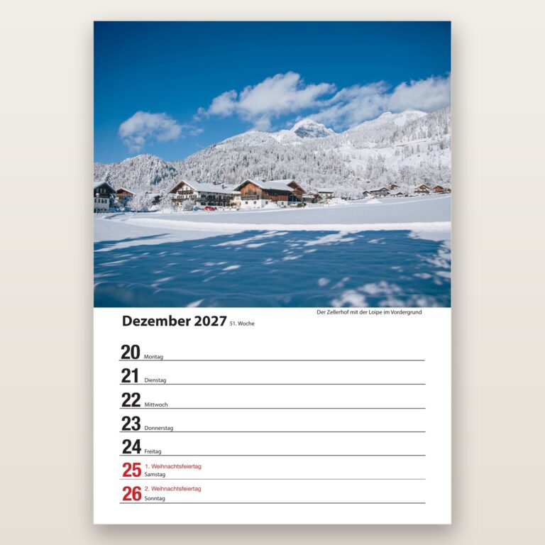 Woche 51, Motiv aus dem Bayrischzell Wochenkalender 2027 Fotoedition